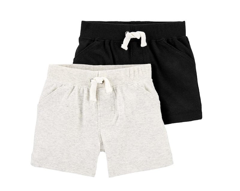 Carter's Baby Boys' 2-Pack Shorts (3 Months, Black/Heather) - Image 1